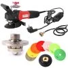Hardin 3/16" Radius Diamond Profile Wheel, WP800-220 4" Var Spd Polisher & 8pc 4" Diamond Polishing Pad Set