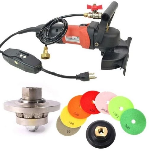 Hardin 3/16" Radius Diamond Profile Wheel, WP800 4" Var Speed Polisher & 8 pc 4" Diamond Polishing Pad Set 1 3/16" Radius Diamond Profile Wheel, WP800 4" Var Speed Polisher & 8 pc 4" Diamond Polishing Pad Set