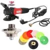 Hardin 3/8" Diamond Profile Wheel, WP800-220 4" Var Speed Polisher & 8 pc 4" Diamond Polishing Pad Set