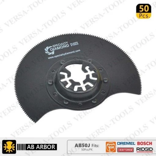 Versa Tool 80mm HSS Semi-Circular Multi-Tool Saw Blades, 9mm Offset Mount, PK 50 1 80mm HSS Semi-Circular Multi-Tool Saw Blades, 9mm Offset Mount, PK 50