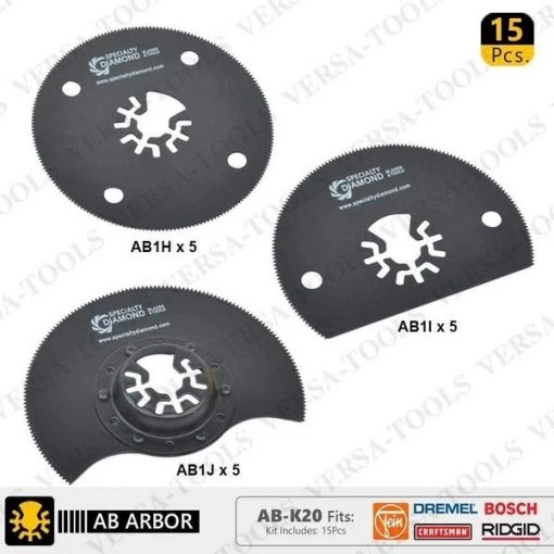 80mm Circular, Semi-Circular Saw Blade Kit, PK 15