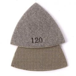 120 Grit Electroplated Diamond Triangular Polishing Pad for Oscillating Tools