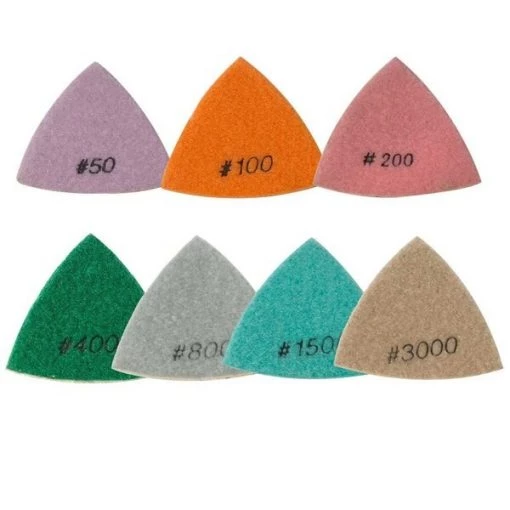 7 Pcs Diamond Triangular Dry Polishing Pad Set