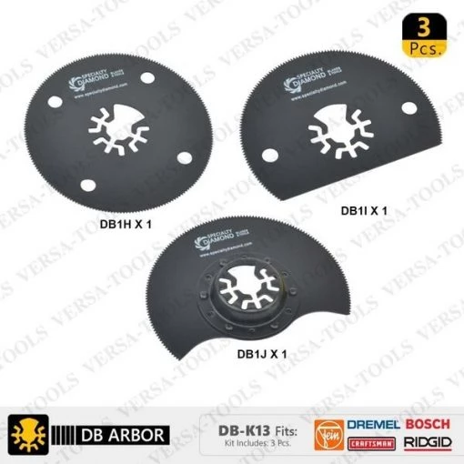 3 PC Universal Oscillating Saw Blade Set. DB1H1I1J