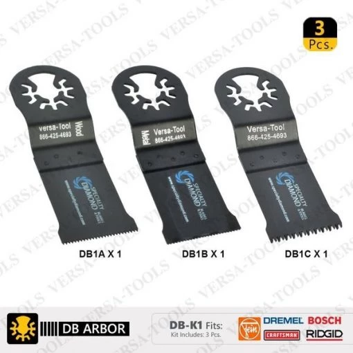 3 PC Set Oscillating Multi Tool Saw Blades Compatible With Bosch Multi X (DB1A1B1C)