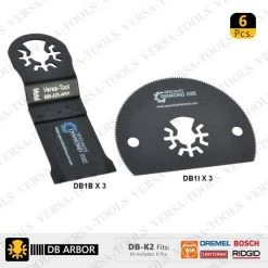 6 PC BI-Mital & Circular Universal Oscillating Saw Blade Set (DB3B3I)