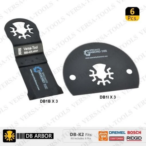 6 PC BI-Mital & Circular Universal Oscillating Saw Blade Set (DB3B3I)