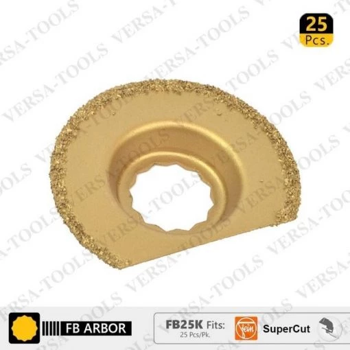 63mm Semi-Circular Carbide RASP, 8mm Offset Mount Fits Fein Supercut Oscillating Tools, PK 25