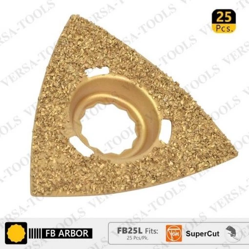 80mm Triangular Carbide RASP, 8mm Offset Mount Fits Fein Supercut Oscillating Tools, PK 25