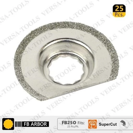 63mm Diamond Semi-Round Electroplated Blades, Fits Fein Supercut Oscillating Tools, PK 25
