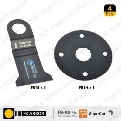 4 PC 45mm Bi-Metal, 80mm HSS Circular Multi-Tool Saw Blades Set