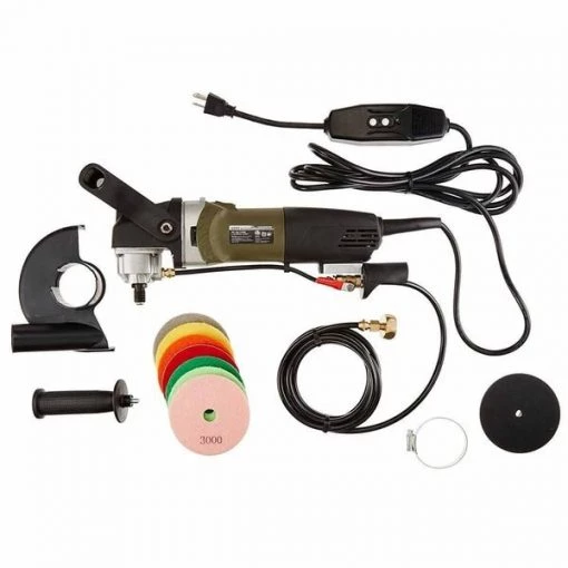 Variable Speed Polisher 4 Inch Granite Marble Wet Polishing Kit with Diamond Pads
