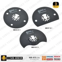 3 PC Universal Oscillating Saw Blade Set (MB1H, 1I, 1J)