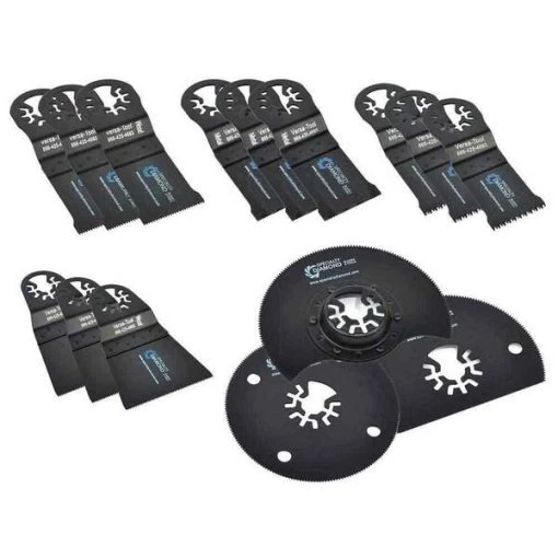 Universal Oscillating Saw Blade Kit, 15 Piece, 7 Blade Type