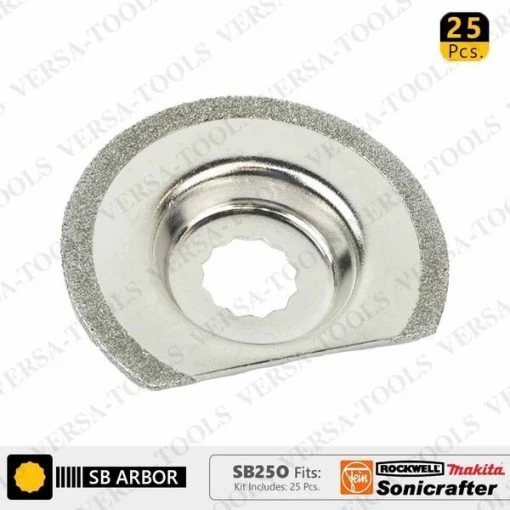 63mm Semi Round Electroplated Diamond Grout Blade, 8mm Offset Mount, PK 25