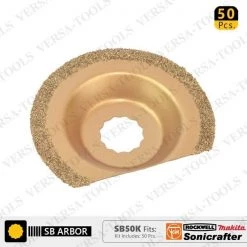 Versa Tool 63mm Semi-Circular Carbide RASP, 8mm Offset Mount, PK 50