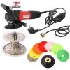 Hardin 220V 4" Var Spd Polisher, 2" Full Bullnose Diamond Profile Wheel & 8pc 4" Diamond Polishing Pad Set