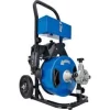 Global Equipment Autofeed Drain Cleaner Machine For 2-4" Pipe, 220 RPM, 75' Cable