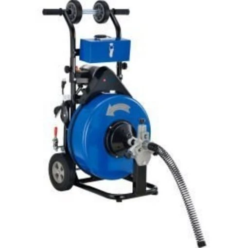 Drain Cleaner For 4-9" Pipe, 200 RPM, 100' Cable