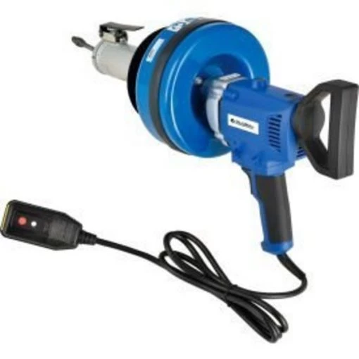 Global Equipment Electric Auto-Feed Handheld Drain Cleaner For 3/4"-3"ID, 5/16"x25' Cable 1 Electric Auto-Feed Handheld Drain Cleaner For 3/4"-3"ID, 5/16"x25' Cable