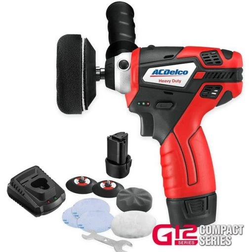 G12 12V Cordless 3" Polisher, 2-Battery Kit w/Accessories