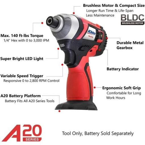 A20 20V Li-ion BRUSHLESS Impact Driver Bare Tool