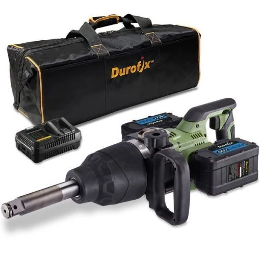 60V Cordless 1" Brushless Extended Anvil Jumbo Impact Wrench Kit with 2 Batteries
