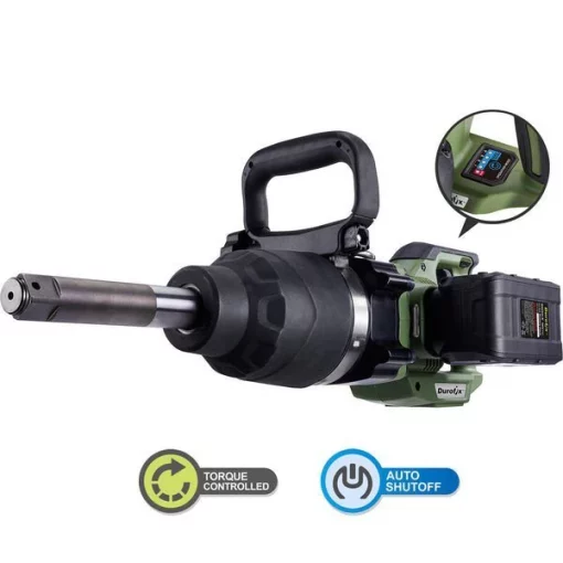 60V Cordless 1" Brushless Extended Anvil Jumbo Impact Wrench Kit with 2 Batteries