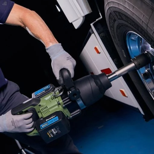 60V Cordless 1" Brushless Extended Anvil Jumbo Impact Wrench Kit with 2 Batteries