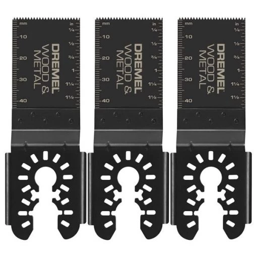Dremel 1-1/4 in. L X 1-5/8 in. W Bi-Metal Flush Cut Blade Oscillating Blade Set Wood , 3PK 1 1-1/4 in. L X 1-5/8 in. W Bi-Metal Flush Cut Blade Oscillating Blade Set Wood , 3PK