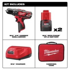 M12 3/8” Hammer Drill/Driver Kit
