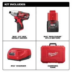Milwaukee M12 ¼” Hex Impact Driver Kit 7 M12 ¼” Hex Impact Driver Kit