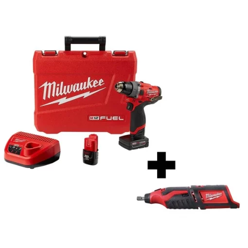 Milwaukee Cordless Hammer Drill, 1/2", w/Rotary Tool 1 Cordless Hammer Drill, 1/2", w/Rotary Tool