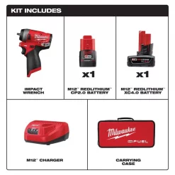 Milwaukee M12 FUEL(TM) 12V 1/4" Cordless Impact Wrench Kit 6 M12 FUEL(TM) 12V 1/4" Cordless Impact Wrench Kit