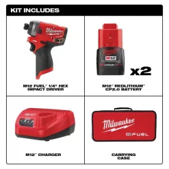M12 FUEL 1/4" Hex Impact Driver Kit