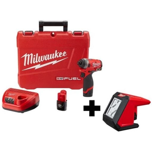 Milwaukee M12 FUEL™ 1/4" Hex Impact Driver Kit w/ M12™ ROVER™ Mntng Flood Light 1 M12 FUEL™ 1/4" Hex Impact Driver Kit w/ M12™ ROVER™ Mntng Flood Light