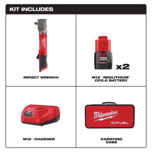 M12 1/2" Right Angle Impact Wrench Kit