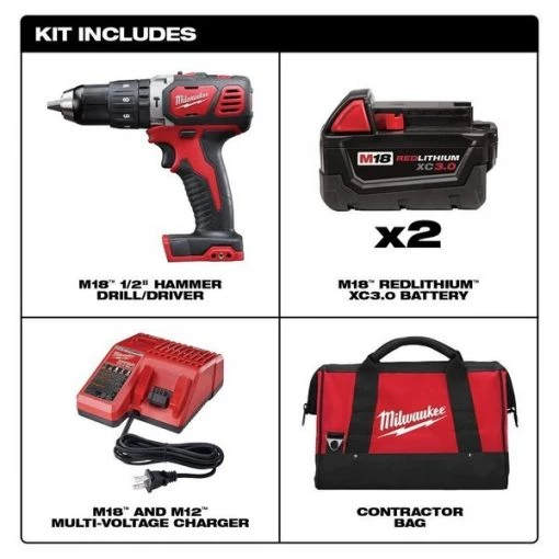 M18 1/2" Compact Hammer Drill/Driver Kit