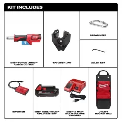 Milwaukee M18 FORCE LOGIC Cable Cutter Kit w/477 ACSR Jaws 10 M18 FORCE LOGIC Cable Cutter Kit w/477 ACSR Jaws