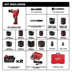 M18 FORCE LOGIC 6T Knockout Tool 1/2" – 2" Kit