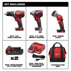 M18 Cordless LITHIUM-ION 3-Tool Combo Kit