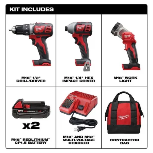 M18 Cordless LITHIUM-ION 3-Tool Combo Kit