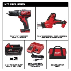 Milwaukee M18 Cordless LITHIUM-ION 2-Tool Combo Kit 3 M18 Cordless LITHIUM-ION 2-Tool Combo Kit