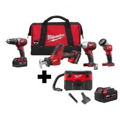 Milwaukee Cordless Combo Kit, w/Battery and Vacuum