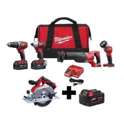 Milwaukee Cordless Combo Kit, w/Circ Saw and Batter