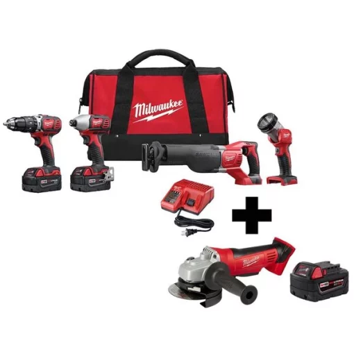 Milwaukee Cordless Combo Kit, w/Grinder and Battery 1 Cordless Combo Kit, w/Grinder and Battery
