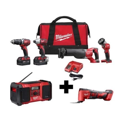 Cordless Combo Kit, Radio, Multi-Tool