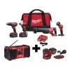 Milwaukee Cordless Combo Kit, Radio, Orbit Sander