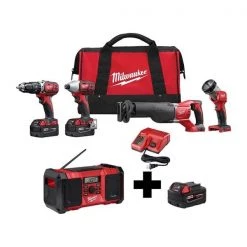 Milwaukee Cordless Combo Kit, w/Radio and Vacuum