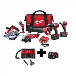 Cordless Combo Kit, 18V w/Vac, w/5.0AH